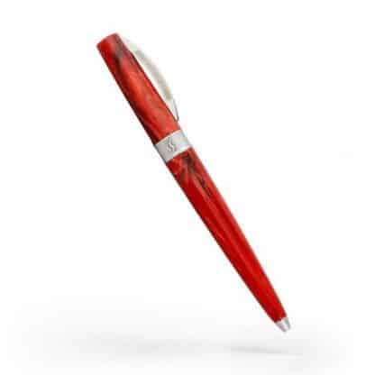 penna a sfera visconti mirage colore rosso con finiture cromate