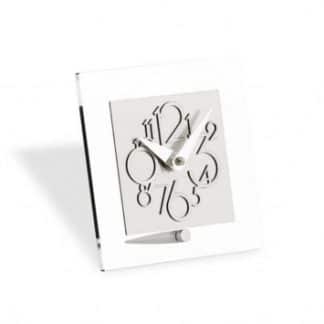 orologio da tavolo incantesimo design metropolis metal spazzolato