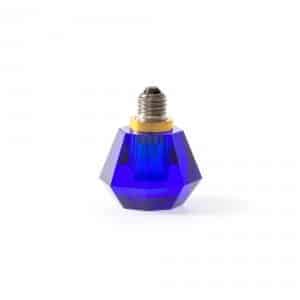 Seletti lampada in cristallo colore blu con lampadina a led intercambiabile
