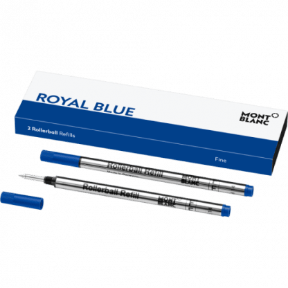 confezione da 2 refill per penna roller Montblanc tratto fine colore royal blue