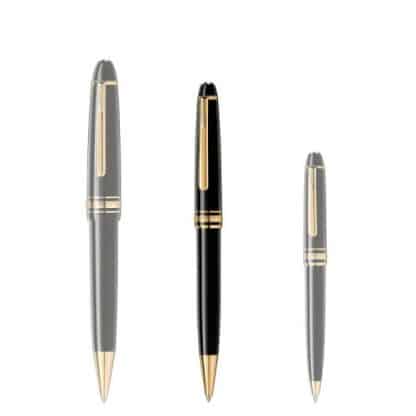 immagine comparative per le dimensioni della penna a sfera Montblanc Meisterstück Classique in pregiata resina nera con finiture placcate oro