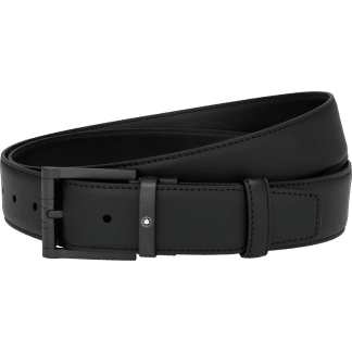 Cintura Montblanc in pelle colore nero con ardiglione nero opaco