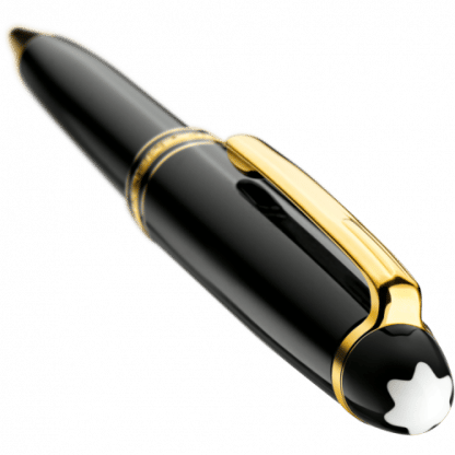 Penna a sfera Montblanc Meisterstück Classique in pregiata resina nera con finiture placcate in oro
