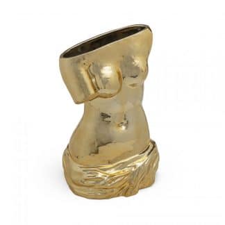 Seletti vaso in porcellana color oro riproduzione del busto della Venere di Milo