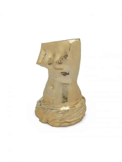 Seletti vaso in porcellana color oro riproduzione del busto della Venere di Milo vista trasversale