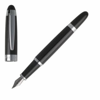 Hugo Boss Icon penna stilografica di colore nero con finiture cromate