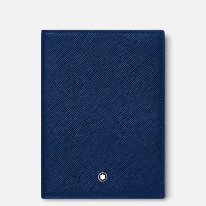 Montblanc Porta passaporto Sartorial in pelle di vitello con stampa Saffiano di colore blu