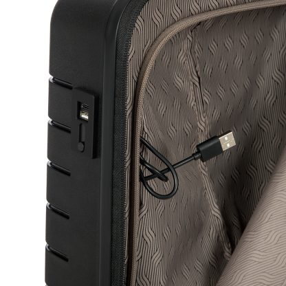 Bric's Trolley da Cabina rigido B|Y Nero particolare del cavo usb