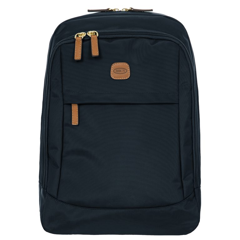 Bric's Zaino X-Travel in tessuto nylon Blu con dettagli in pelle