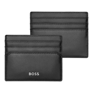 Hugo Boss Porta card Classic Smooth in pelle nera.