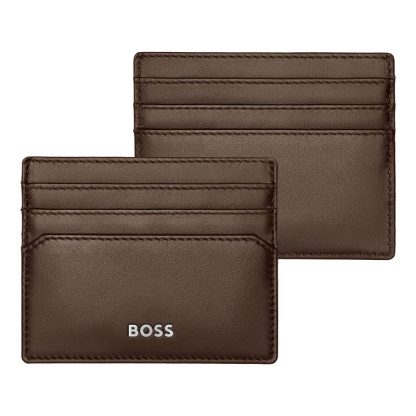 Hugo Boss Porta card Classic Smooth in pelle marrone.