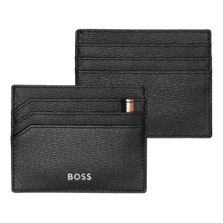 Hugo Boss Porta card Iconic in pelle nera.