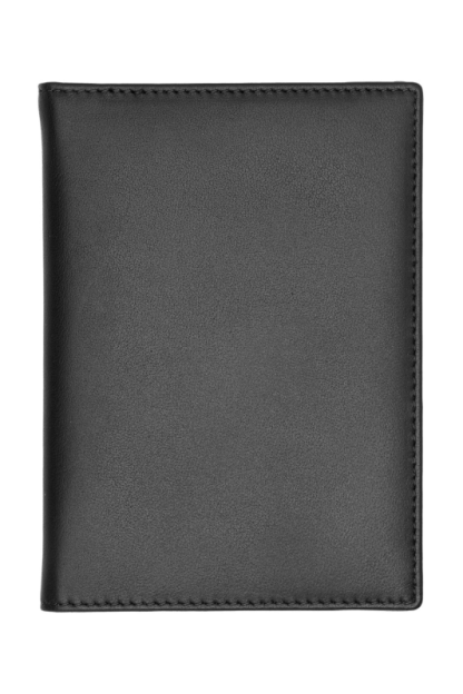 Hugo Boss Classic Smooth portacarte a tre ante in pelle liscia, colore nero, retro.