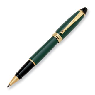Aurora Ypsilon penna roller in resina di colore verde con finiture dorate