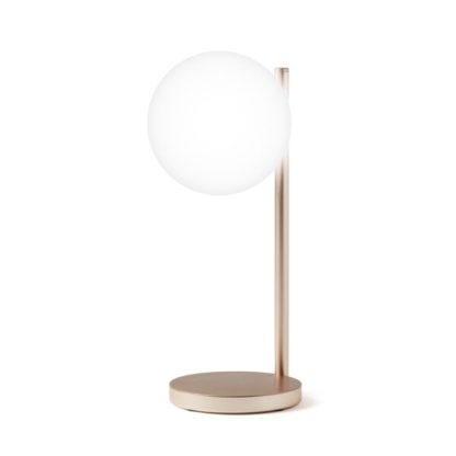 Lexon Bubble Lamp è una lampada da scrivania a luce bianca fredda o calda + 7 colori di illuminazione e caricabatterie wireless integrato. Accesa in bianco