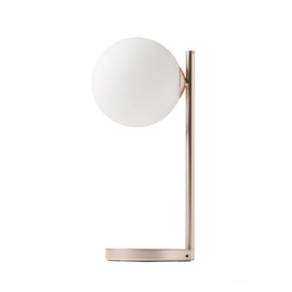 exon Bubble Lamp è una lampada da scrivania a luce bianca fredda o calda + 7 colori di illuminazione e caricabatterie wireless integrato. Vista di profilo spenta