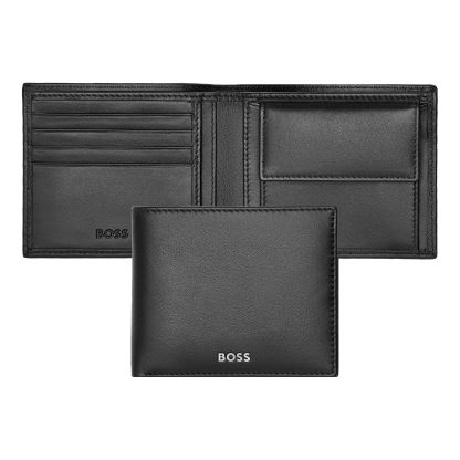 Hugo Boss Classic Smooth Portafoglio in pelle colore nero aperto e chiuso