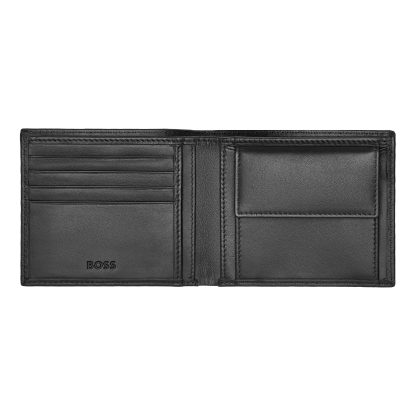 Hugo Boss Classic Smooth Portafoglio in pelle colore nero visto aperto