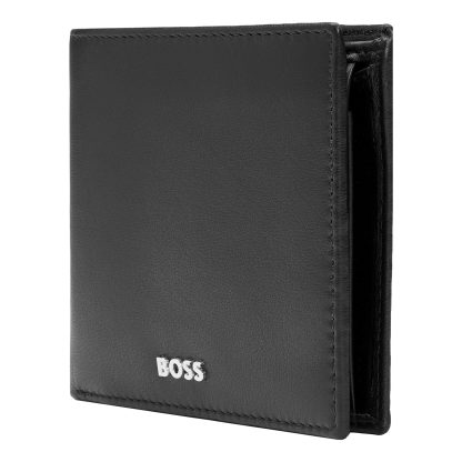 Hugo Boss Classic Smooth Portafoglio in pelle colore nero in diagonale