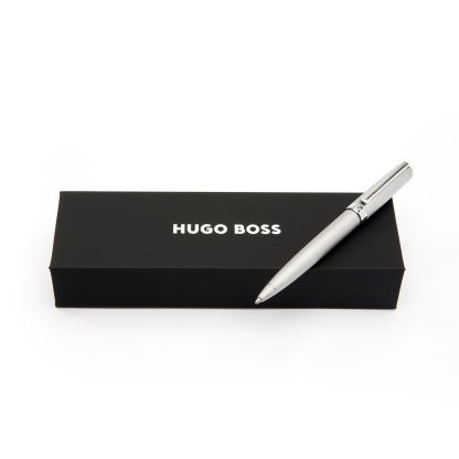 Hugo Boss Gear Brushed Chrome penna a sfera su confezione