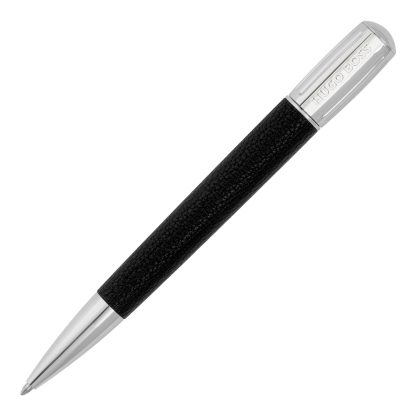 Hugo Boss Pure Iconic Black Penna a sfera in diagonale dal retro con logo HB